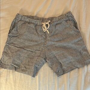 Alex Crane Linen Striped Black and White Shorts